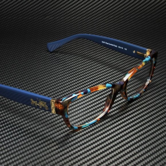 COACH Teal Confetti 52mm Eyeglasses - Picture 2 of 3